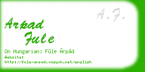 arpad fule business card
