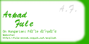 arpad fule business card
